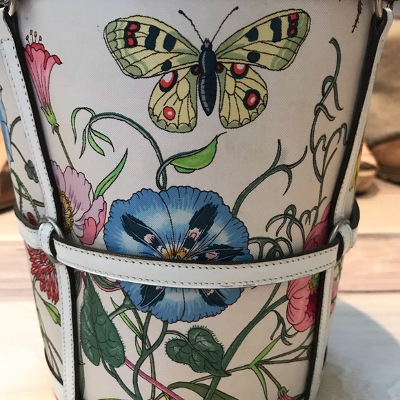 GUCCI | VINTAGE FLORA BUCKET PICNIC BAG - Picture 4 of 8